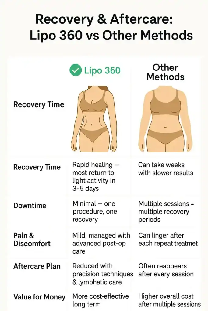 Recovery and Aftercare for Fat-Dissolving Surgery 2 Table to show fat dissolving injection aftercare Stratford-upon-Avon
