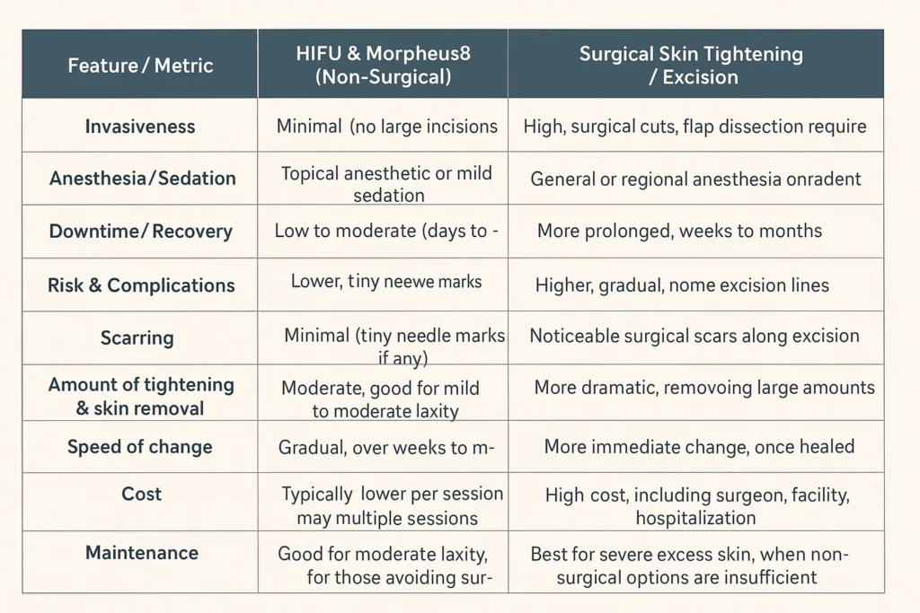 The Science of Skin Tightening 2 Table of skin tightening Stratford-upon-Avon benefits compared to surgical options