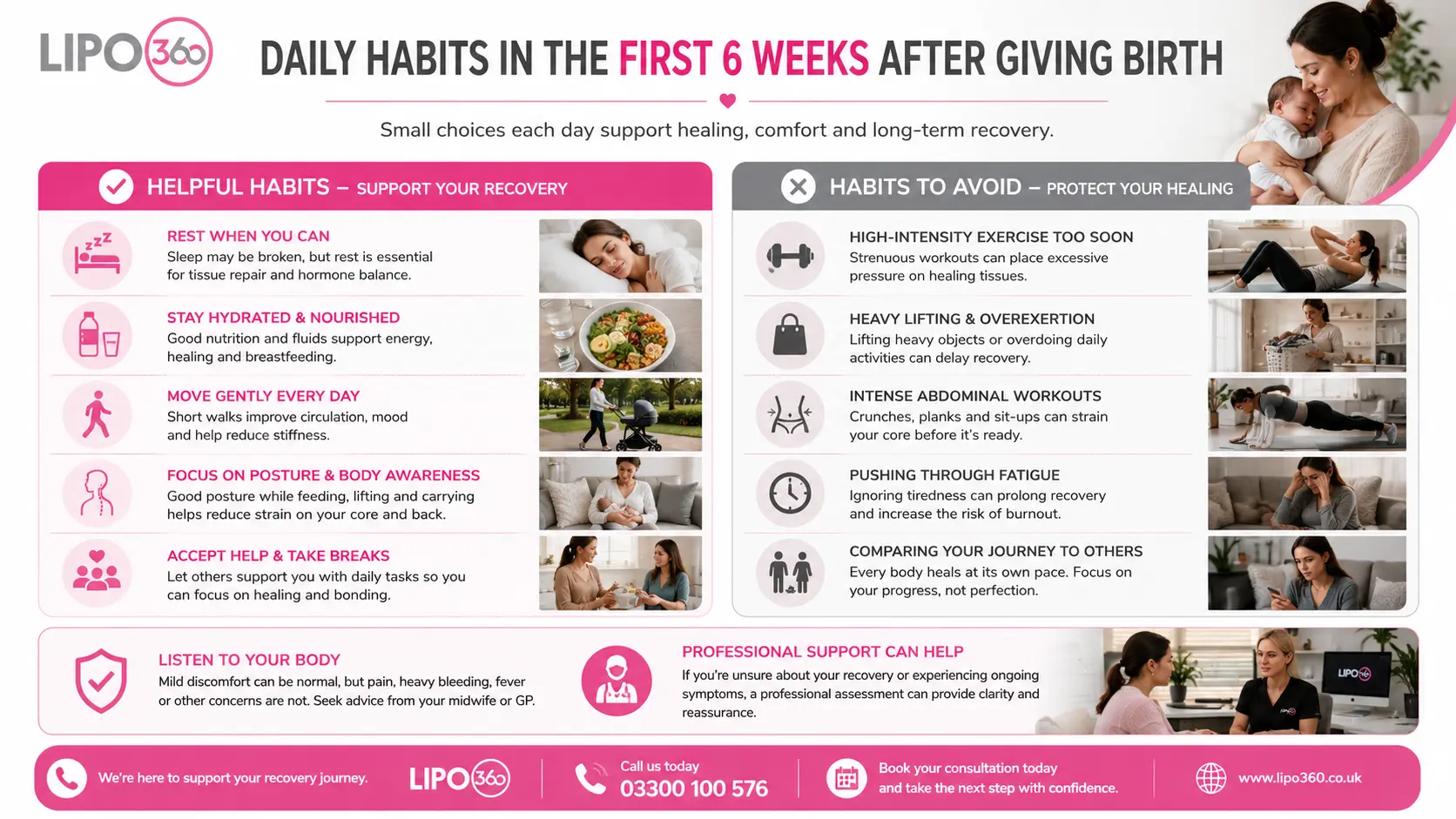 What to Do (and Avoid) in the First 6 Weeks After Giving Birth To Avoid Diastasis Recti 3 First 6 Weeks After Giving Birth To Avoid Diastasis Recti Stratford-upon-Avon : Daily Habits in the First 6 Weeks After Giving Birth